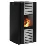 JUSTUS Pelletofen Sirkos Aqua, Stahl, max. 6 kW/160 m³, 1-Punkt-Verriegelung – schwarz