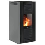 JUSTUS Pelletofen Sirkos Aqua, Stahl, max. 6 kW/160 m³, 1-Punkt-Verriegelung – schwarz/anthrazit