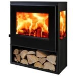 PANADERO Kaminofen Java Trivision, Stahl, 6,7 kW – schwarz