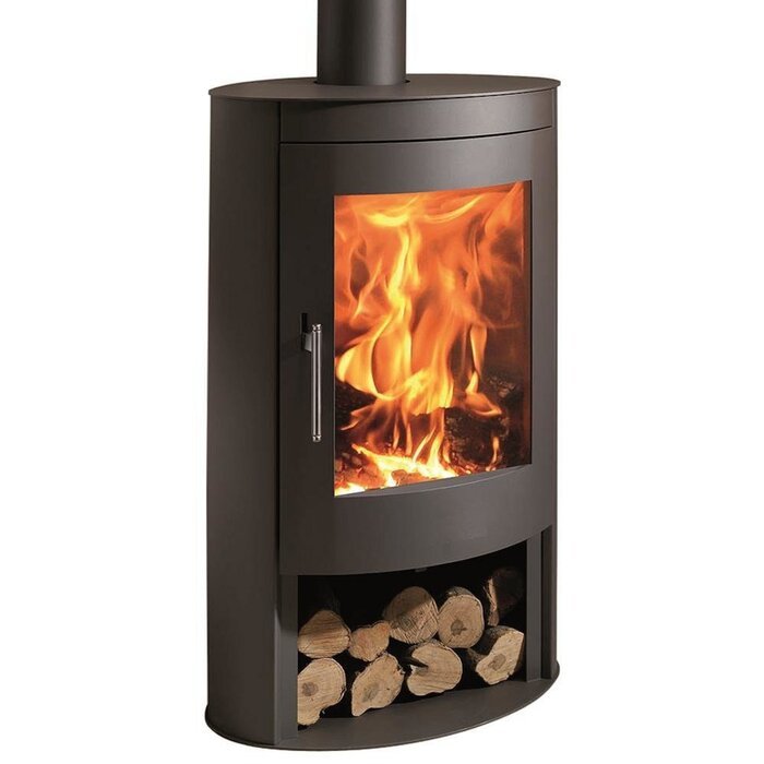 PANADERO-Kaminofen-Oval-Stahl-87-kW-schwarz-1.jpg PANADERO Kaminofen Oval, Stahl, 8,7 kW – schwarz – Bild 1