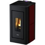 FREEPOINT Pelletofen Pretty, 8,6 kw, WiFi-fähig – schwarz/bordeauxrot
