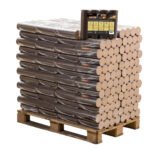Runde Buchenholzbriketts 960 kg Palette 96 Packungen 10 kg