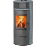 THERMIA Kaminofen München, Naturstein, 7 kW – grau